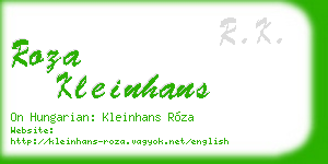 roza kleinhans business card